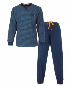 MEPYH26005A MEQ h-pyjama ronde hals Petrol Blauw
