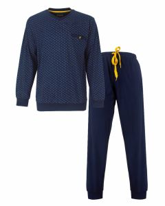 MEPYH26007A MEQ h-pyjama v-hals donkerblauw