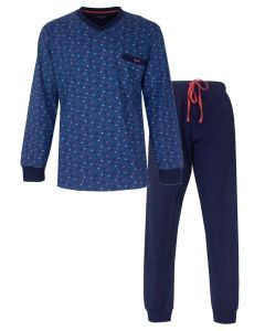 MEPYH16001A MEQ tricot h-pyjama V-hals True Navy