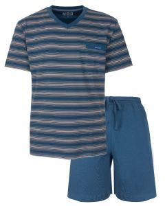 MESAH16008A MEQ h-shortama V-hals Petrol Blue