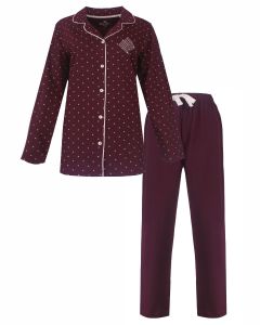 MEPYD26003A Medaillon d-pyjama doorknoop donkerrood