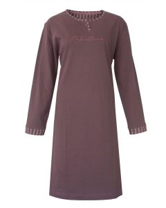 MENGD25011A Medaillon tricot d-nachthemd Brown