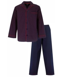 PHPYH 25022A Paul Hopkins geweven h-pyjama Black Iris Blue