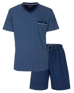 PHSAH16001A Paul Hopkins h-shortama V-hals Indigo blue