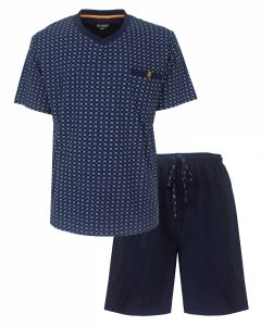 PHSAH26004A Paul Hopkins h-shortama v-hals donkerblauw