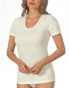 Entex onderblouse korte mouw wit, 10% wol zonder kant