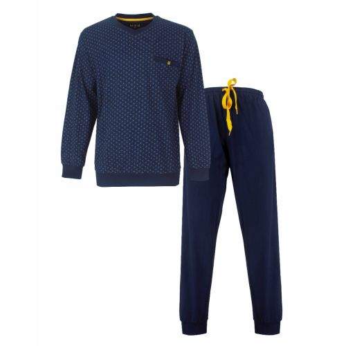 MEPYH26007A MEQ h-pyjama v-hals donkerblauw