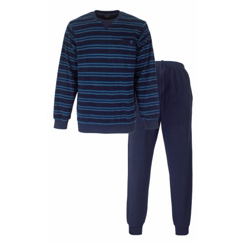 PHPYH 25010A Paul Hopkins badstof h-pyjama Black Iris Blue