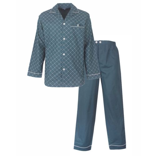 PHPYH26017A Paul Hopkins h-pyjama geweven doorknoop groen