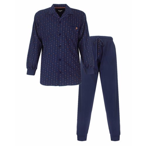 PHPYH26021A Paul Hopkins h-pyjama doorknoop donkerblauw