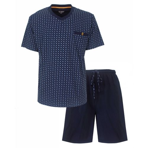 PHSAH26004A Paul Hopkins h-shortama v-hals donkerblauw