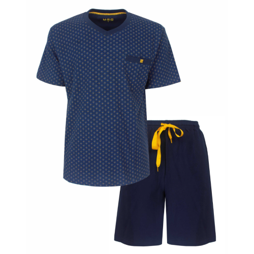 MESAH26003A MEQ h-shortama v-hals donkerblauw
